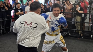 TRENING OTWARTY PACQUIAO PRZED WALKĄ Z BARRIOSEM
