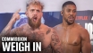 WAŻENIE KOMISYJNE: JAKE PAUL - 98,0 KG, ANTHONY JOSHUA - 110,4 KG